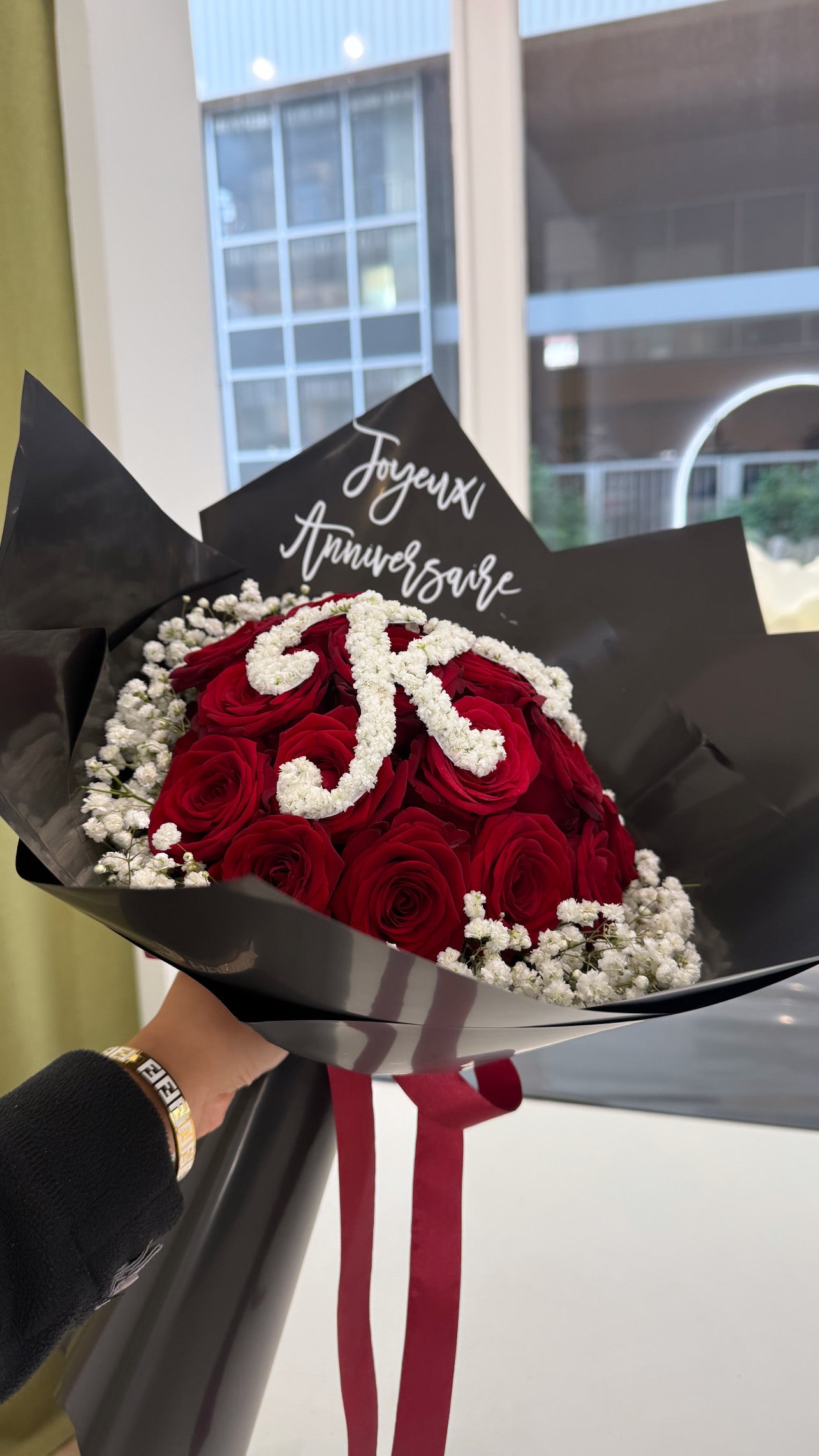 Bouquet de rose avec Lettre fraiche