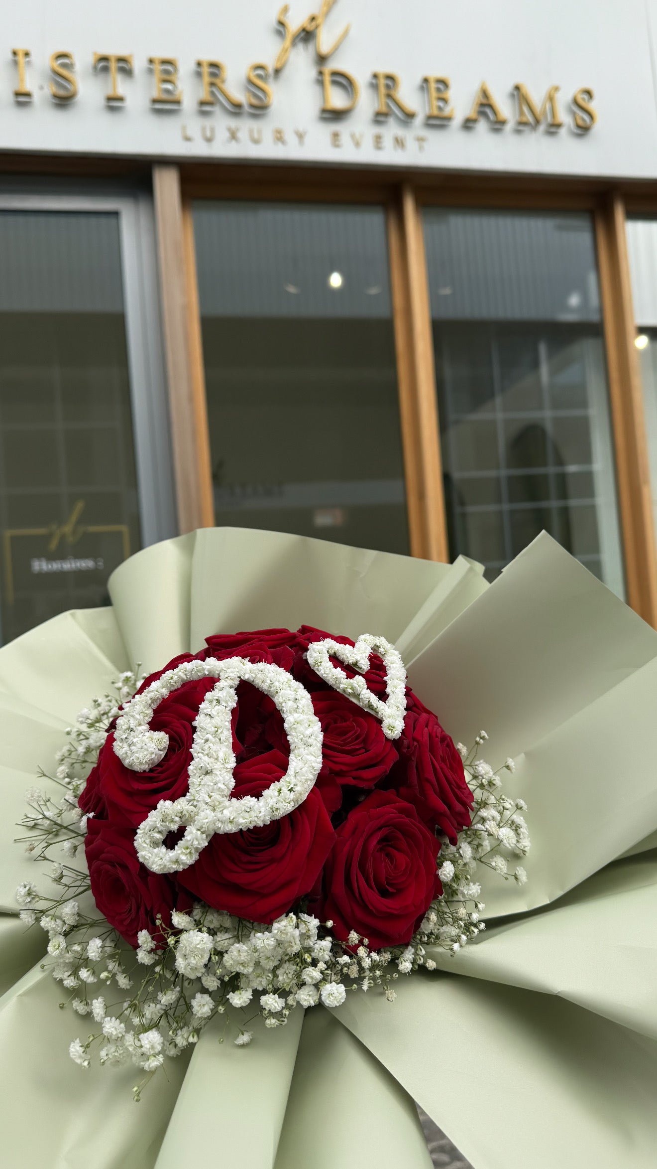Bouquet de rose avec Lettre fraiche