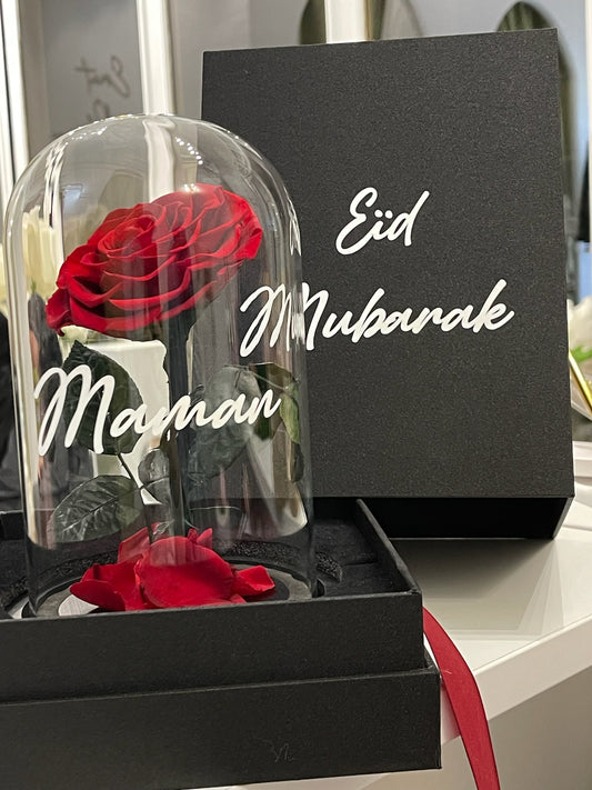 Cloche rose eternelle sous boite