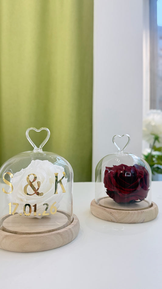 Cloche cœur Rose eternelle